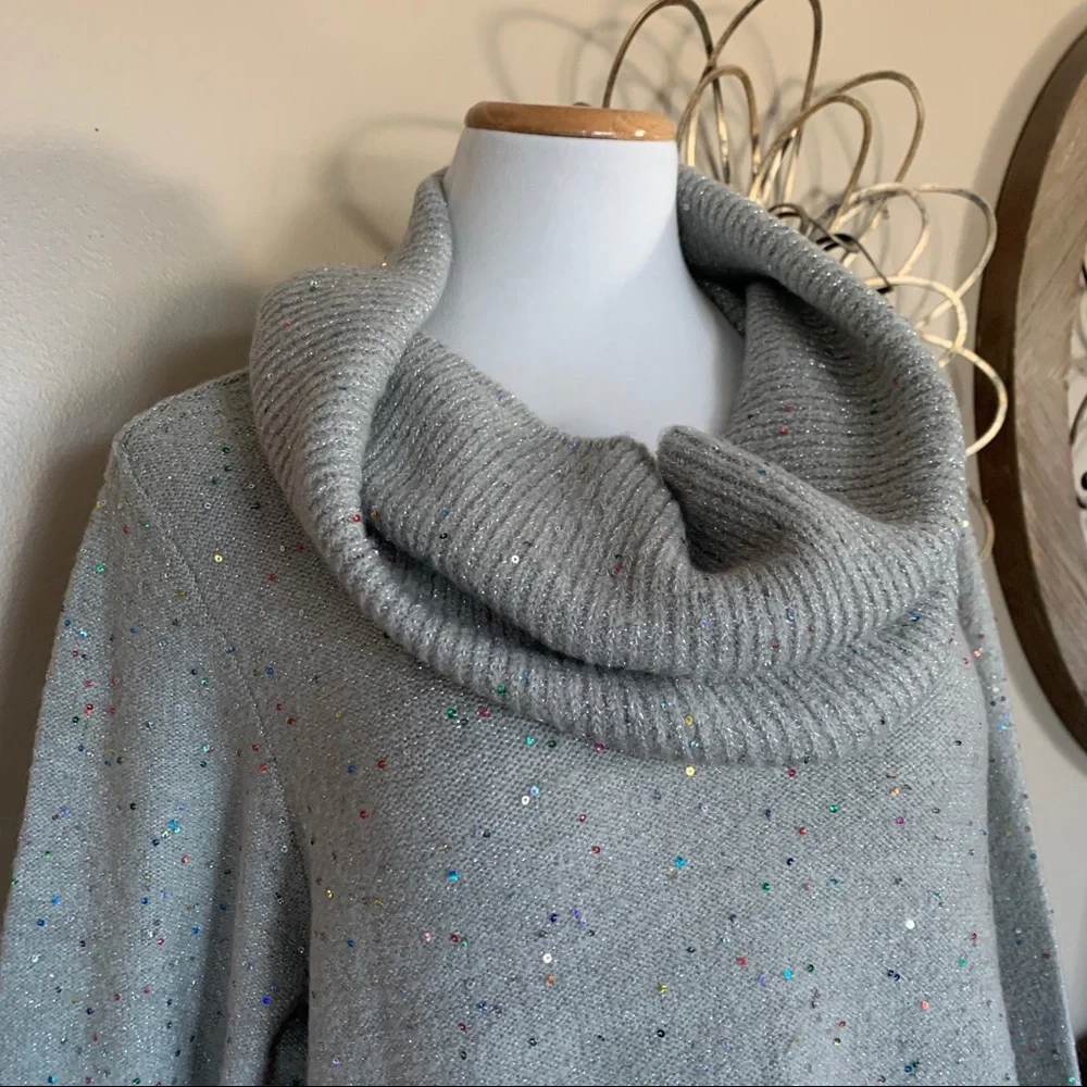 NWT APT. 9 Size XXL Silver Sparkly Sweater & Scarf - Christmas - Picture 2 of 6